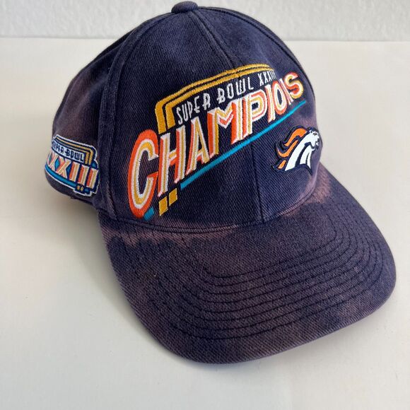 VINTAGE 90s Superbowl 1999 XXXlll 33 Denver Broncos Champions Adjustable Hat Cap - Picture 1 of 5
